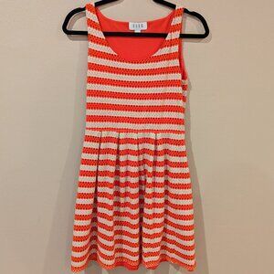 ELLE Orange and Cream Striped Dress Size 4